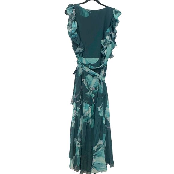 Hutch Women's Beck Maxi Wrap Dress V-Neck Cap Sleeves Floral Green Size XS NWT - Picture 7 of 12